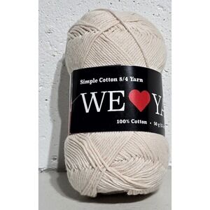 We Love Yarn Skein of Beige Yarn Color #31 Cotton 8/4 Super Fine 1
